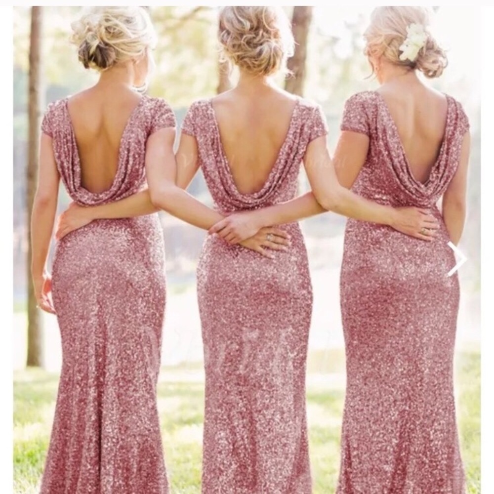 Mermaid sequin rose gold dress